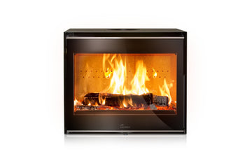 Lacunza ADOUR 600 ST, steel, wood-burning fireplace insert, straight glass, black color