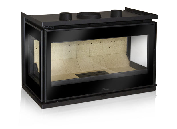 Lacunza ADOUR 700 CLID – Malkinis plieninis židinio ugniakuras, trijų stiklų dizainas ir maksimalus šildymo efektyvumas