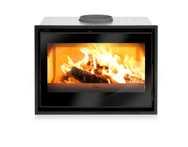 Lacunza AROA 700, plieninis, malkinis židinio ugniakuras, A++ klasės namams, su švaraus stiklo sistema