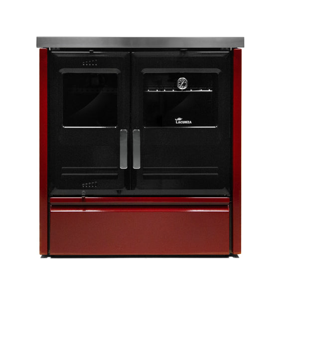 Lacunza ETNA 5T SV, virtuvinė, malkinė krosnelė, bordo spalvos, su kepimo orkaite ir stiklo keramikos kaitlente