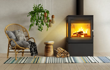 Lacunza GARDE, malkinė, ketaus krosnelė, juodos spalvos su šoniniais stiklais