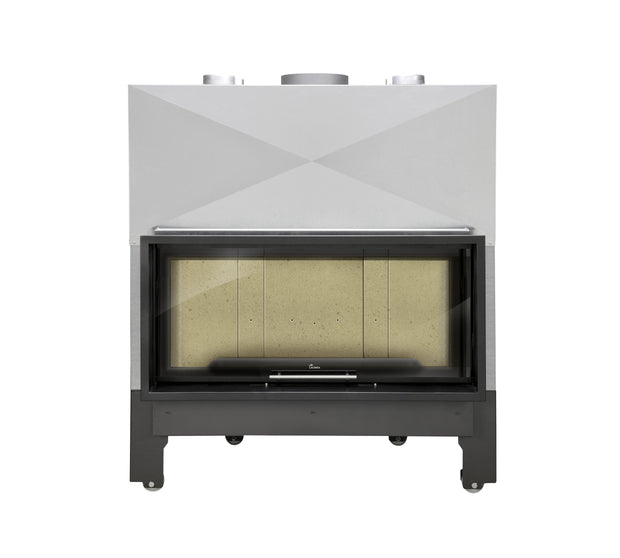 Lacunza ITACA ECO 120 – malkinis plieninis židinys su pakeliamu stiklu