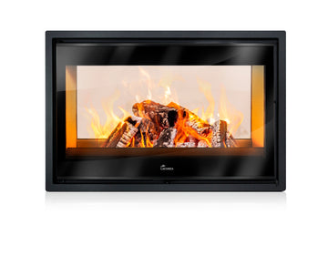 Lacunza NICKEL 800 – malkinis plieninis židinio ugniakuras, dvipusis