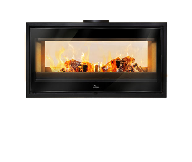 Lacunza VERONA 1000, plieninė, malkinė krosnelė, juodos spalvos, pastatoma, dviejų pusių