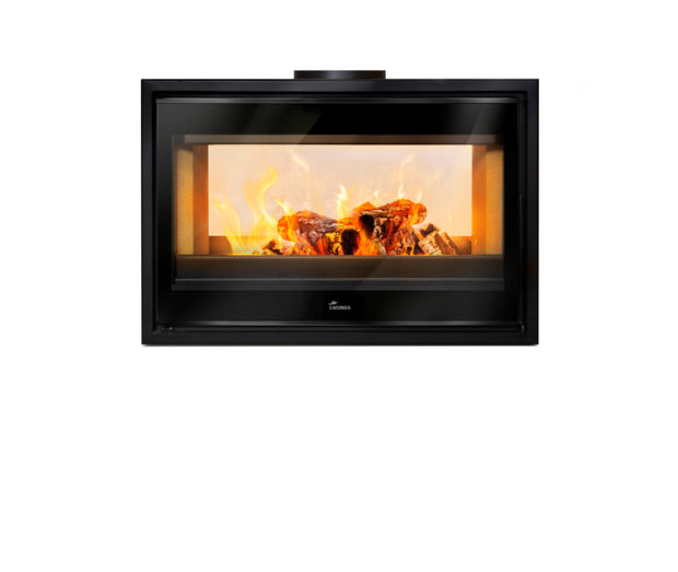 Lacunza VERONA 800, plieninė, malkinė krosnelė, juodos spalvos, pastatoma, dviejų pusių