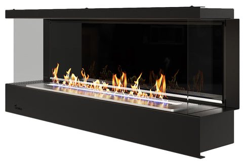 Biofireplace LACUNZA LUMIN Mural 1100 G, black, with glass back and side windows