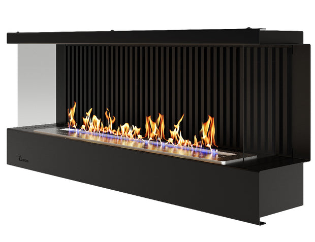 Biožidinys LACUNZA LUMIN Mural 1100 S, juodos spalvos, su briaunuota nugarėle ir šoniniais stiklais