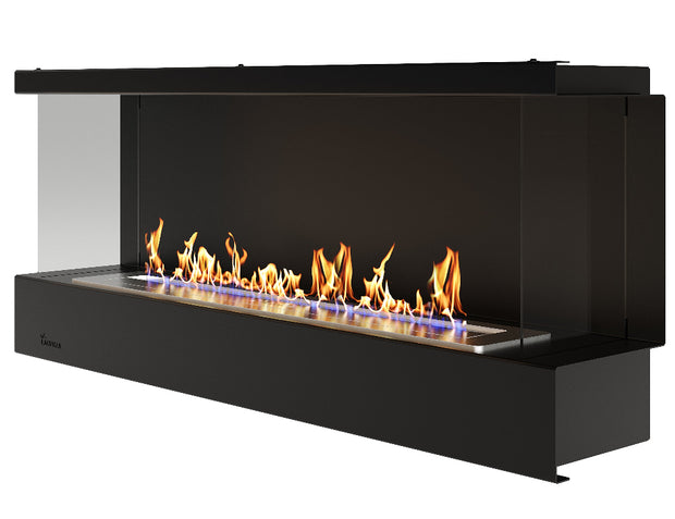 Biožidinys LACUNZA LUMIN Mural 1100, juodos spalvos, su lygia nugarėle ir šoniniais stiklais