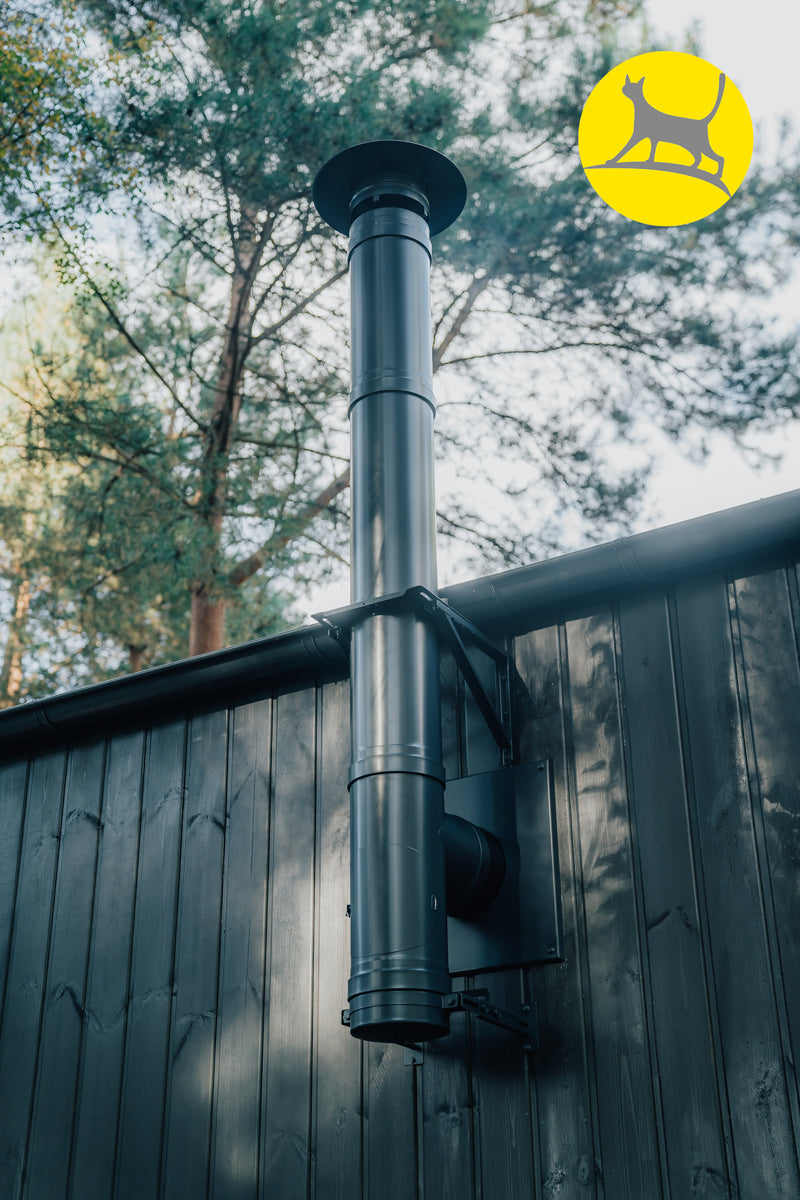 Plieninis izoliuotas kaminas DUALINOX WG 50, Ø200 – skirtas montuoti per sieną