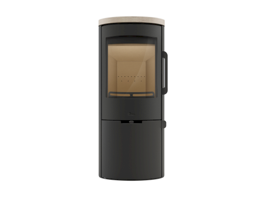 Lacunza Maya, malkinė, plieninė krosnelė, juodos spalvos