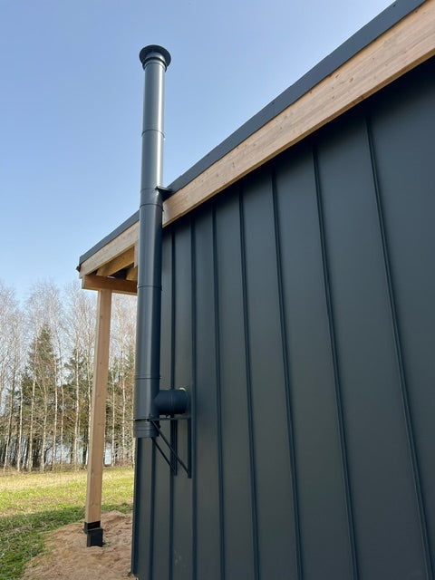 Plieninis izoliuotas kaminas DUALINOX WG 50, Ø200 – skirtas montuoti per sieną