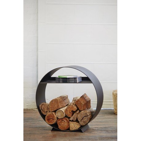 niche-a-bois-ronde-en-acier-laque-noir