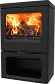 Plieninė krosnelė Charnwood Skye E 700, automatinis valdymas, juodos spalvos